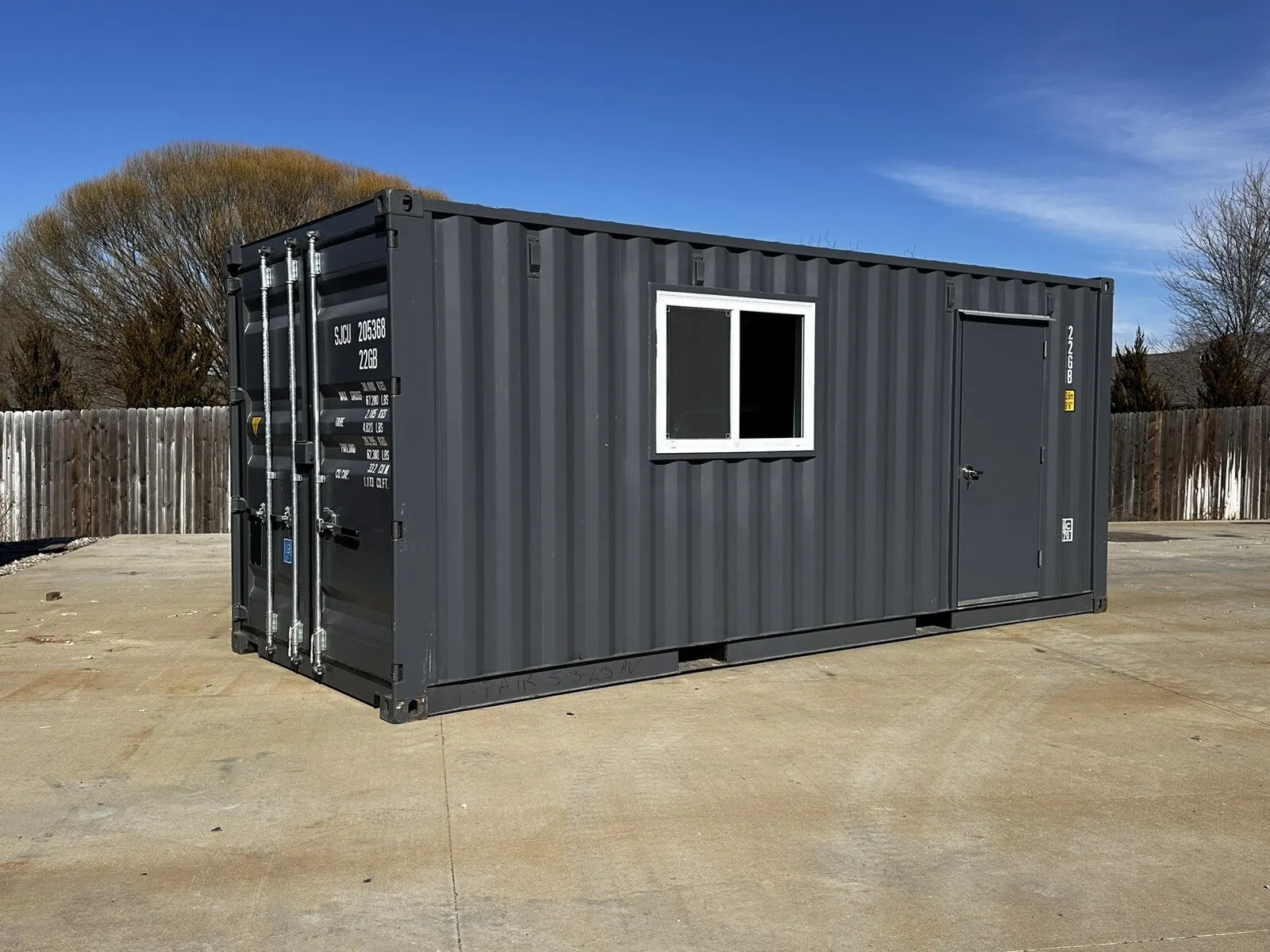 20 ft 20’ Leigrijs Shiplap Kantoor 120V Zeecontainer Kantoor Minisplit - Image 2