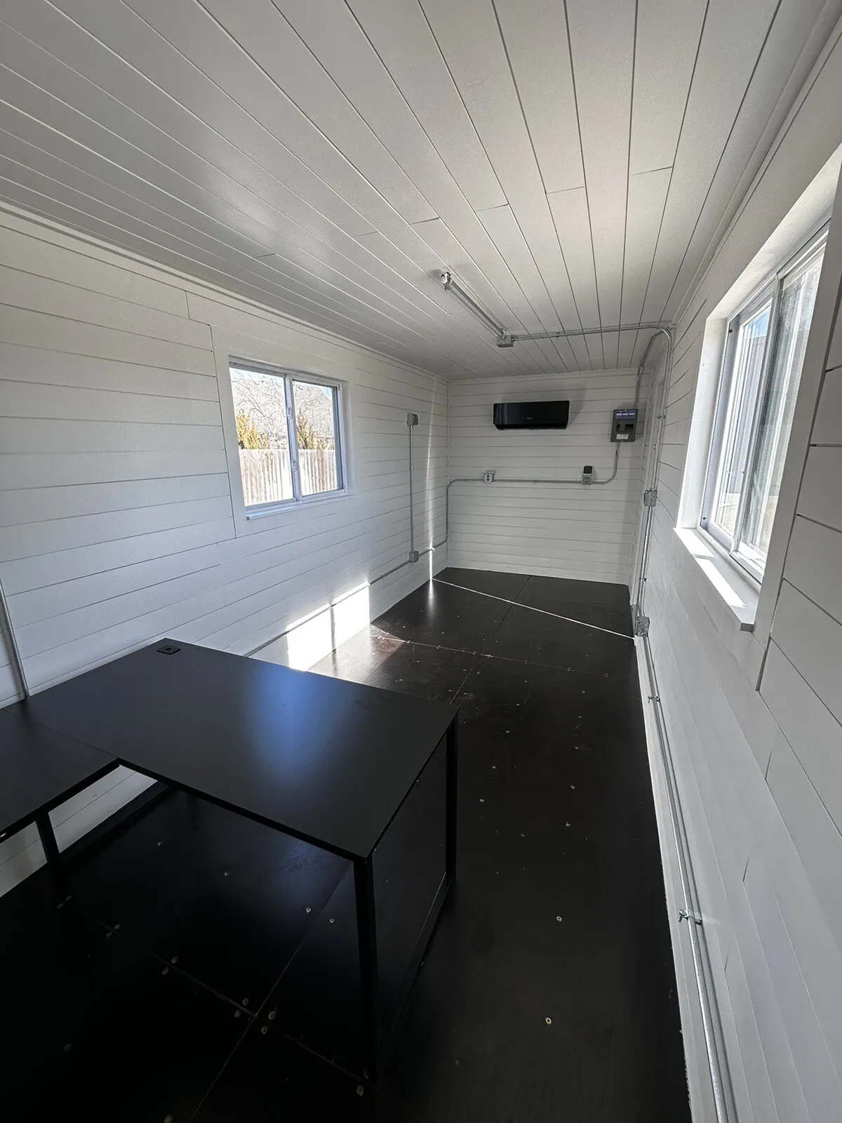 20 ft 20’ Leigrijs Shiplap Kantoor 120V Zeecontainer Kantoor Minisplit - Image 4