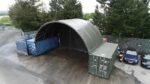 Containeroverkapping van 6 x 6 meter (20 x 20 ft) met PVC-schaduwdoek