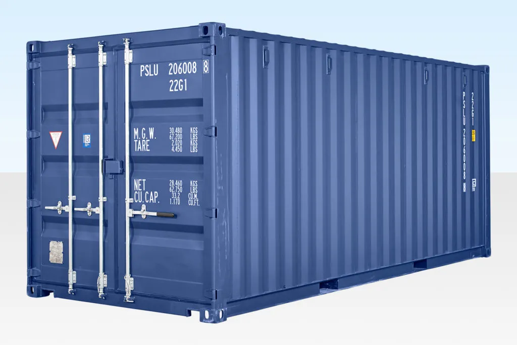 Stalen opslagcontainer van 20 x 8 voet
