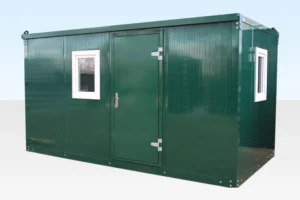 4,3m x 2,3m kantoorunit, plat verpakt