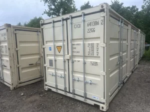 20ft zeecontainer met open zijkanten – eenmalig gebruik – met zijdeuren
